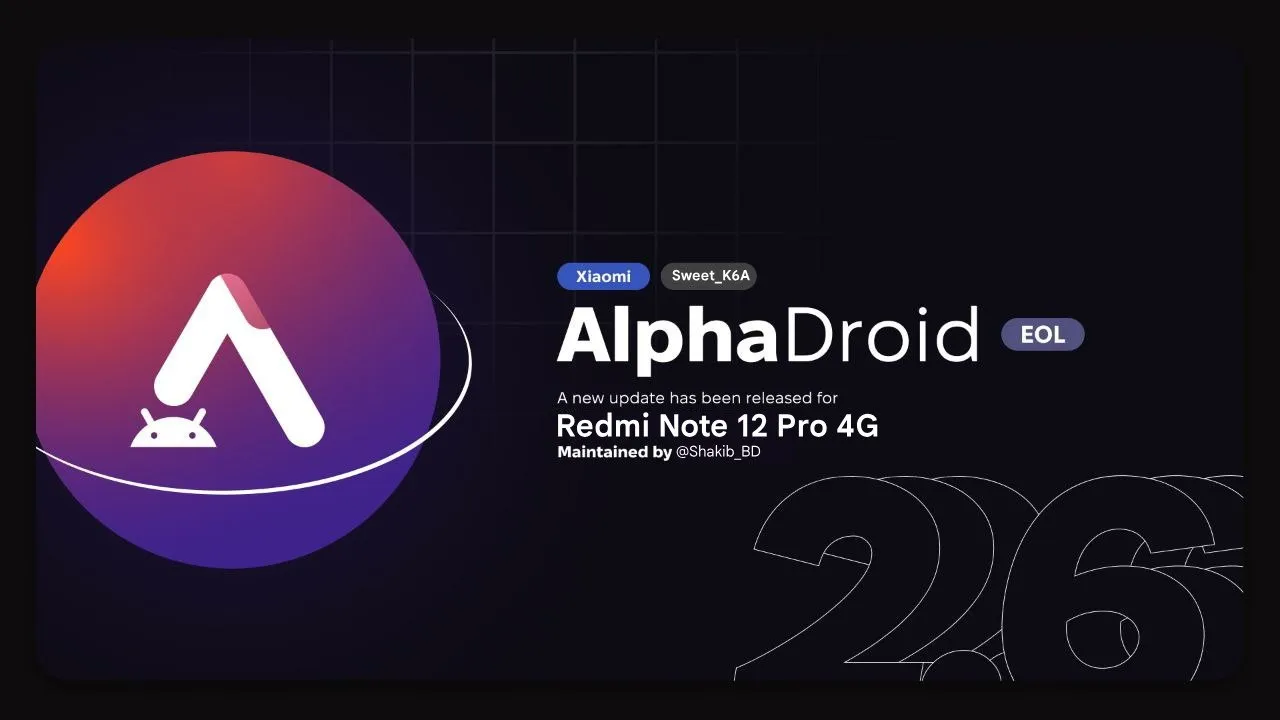 AlphaDroid vAndroid 14 – UNOFFICIAL Custom Rom for Redmi Note 12 Pro 4G (sweet_k6a)